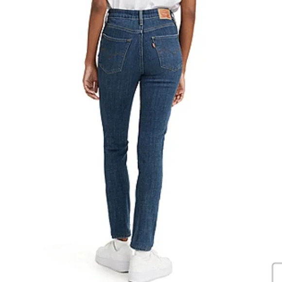 Levi's 721 High Rise Skinny Distressed Dark Wash Jeans Size Women's 26 - Picture 3 of 14